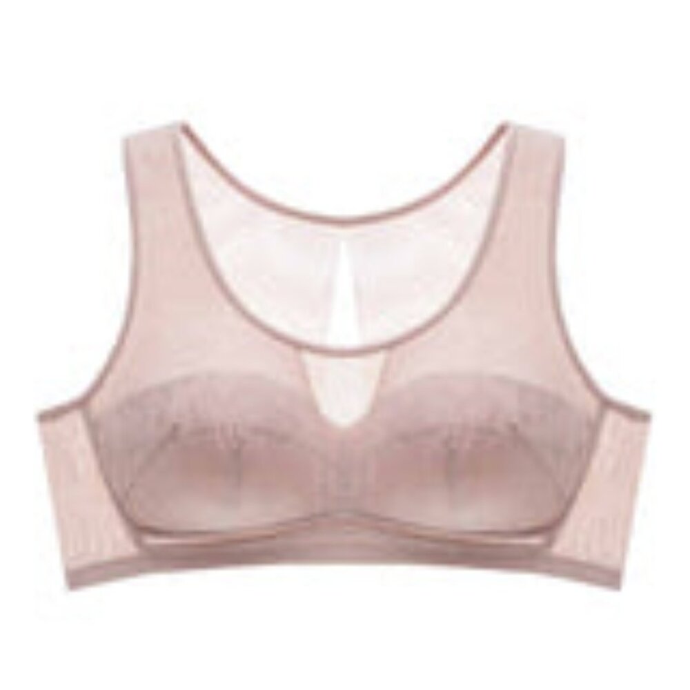 Understance Amber Smooth Lace Wireless Soft Cup Pullover Bra 44C/D Soft Pink